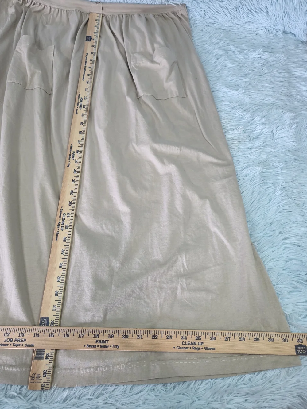 Pierre Cardin‎ Vintage Tan Cotton Sleeveless Maxi Dress with Pockets - Size L